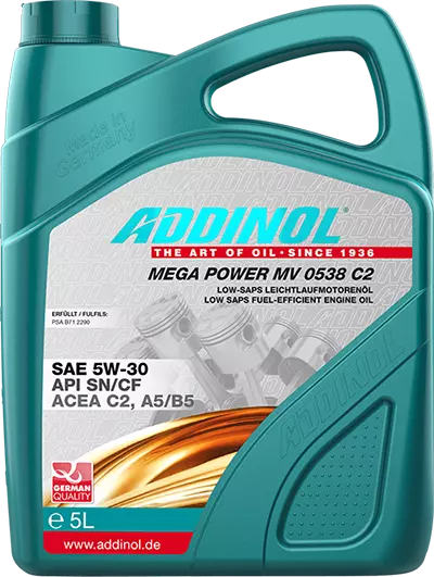 Моторное масло ADDINOL Mega Power MV 0538 C2, 5W-30, синтетическое, 5 л