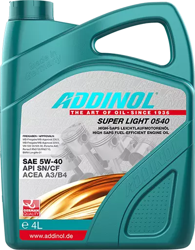 Моторное масло ADDINOL Super Light 0540, 5W-40, синтетическое, 4 л