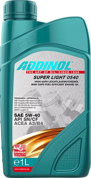 Моторное масло ADDINOL Super Light 0540, 5W-40, синтетическое, 1 л