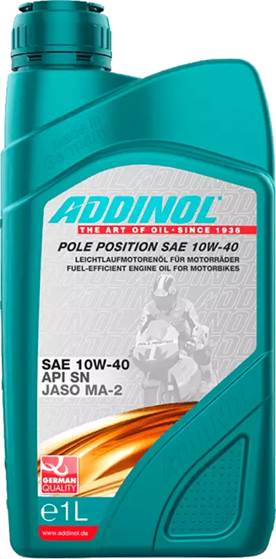 Моторное масло для 4Т двигателей ADDINOL Pole Position SAE 10W-40 синтетическое, 1 л