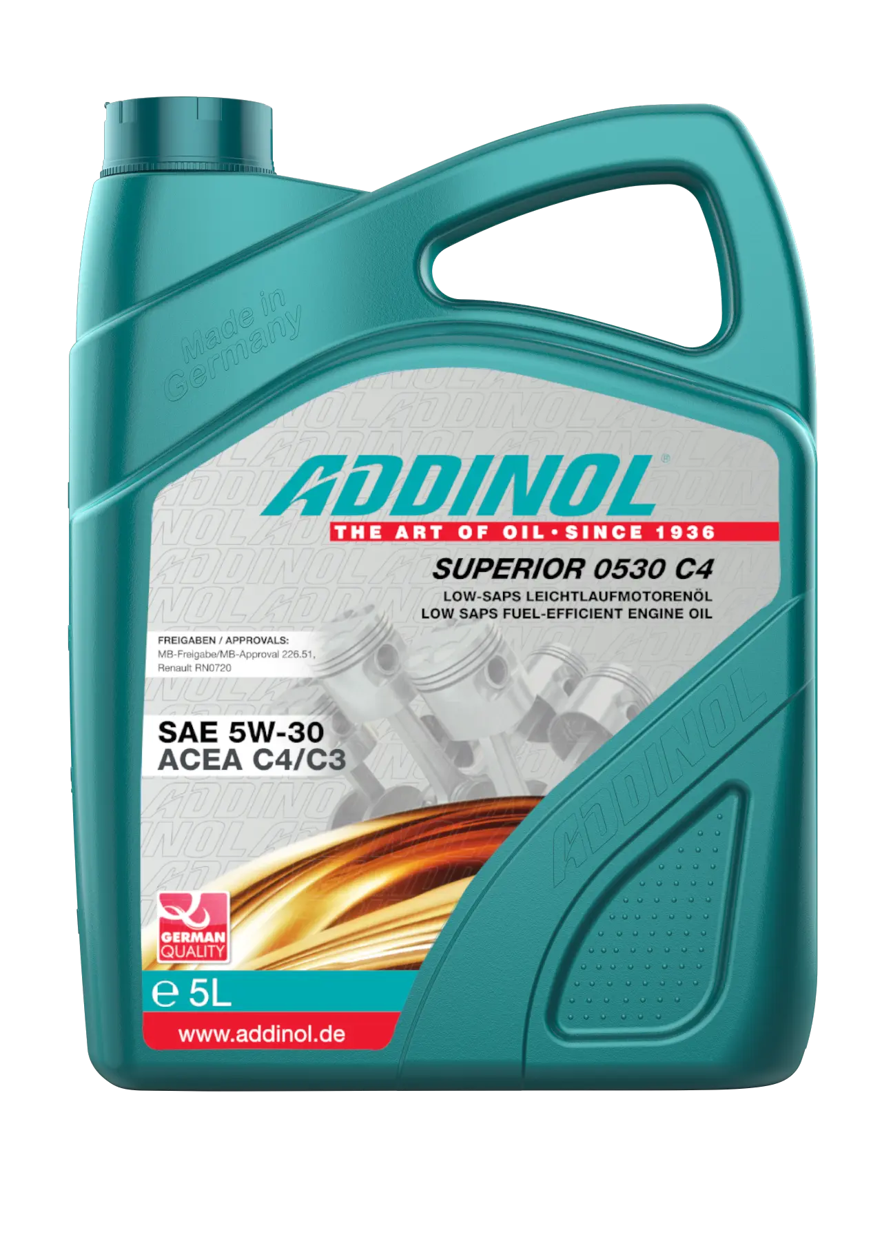 Моторное масло ADDINOL Superior 0530 C4, 5W-30, синтетическое, 5 л
