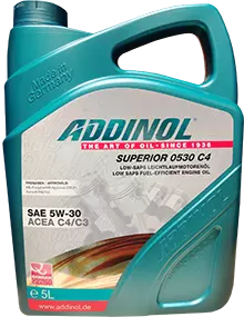 Моторное масло ADDINOL Superior 0530 C4, 5W-30, синтетическое, 5 л