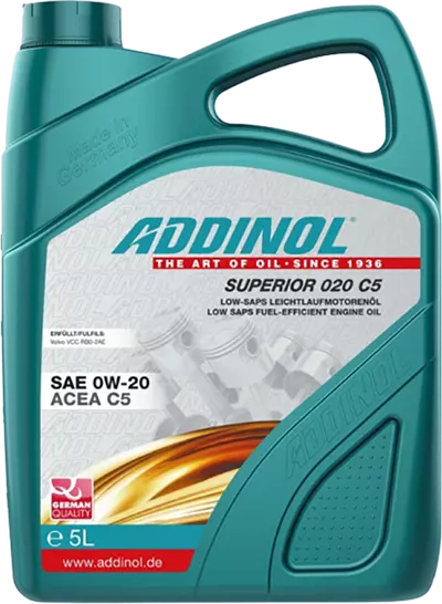 Моторное масло ADDINOL Superior 020 C5, 0W-20, синтетическое, 5 л