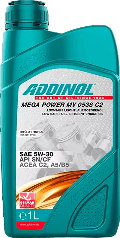 Моторное масло ADDINOL Mega Power MV 0538 C2, 5W-30, синтетическое, 1 л