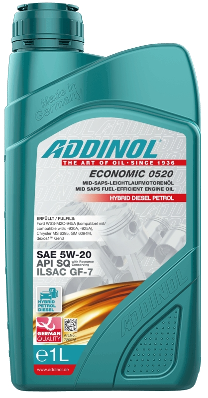 Моторное масло ADDINOL Economic 0520, 5W-20, синтетическое, 1 л