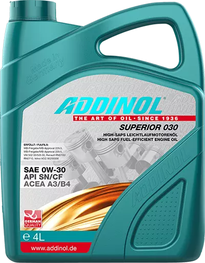 Моторное масло ADDINOL Superior 030, 0W-30, синтетическое, 4 л