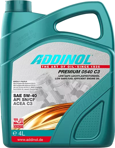 Моторное масло ADDINOL Premium 0540 C3, 5W-40, синтетическое, 4 л